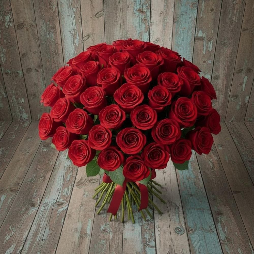 Букет 55 Красных роз Фридом в Давыдово