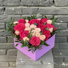Цветочная композиция из Розы в коробке в Давыдово