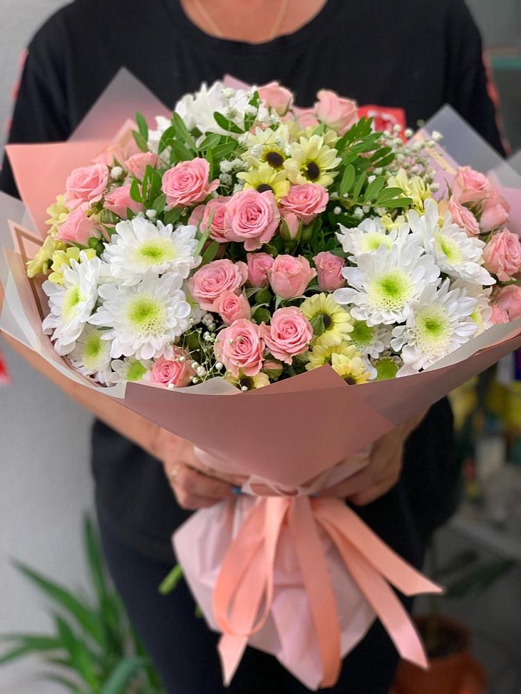 Букет цветов из: Розы и Хризантемы в Давыдово