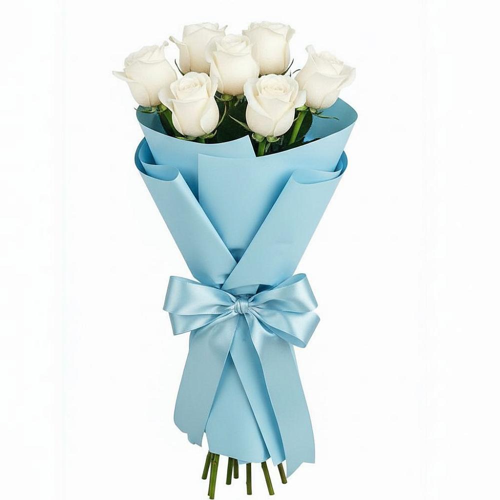 Букет 7 белых роз Проуд в Давыдово