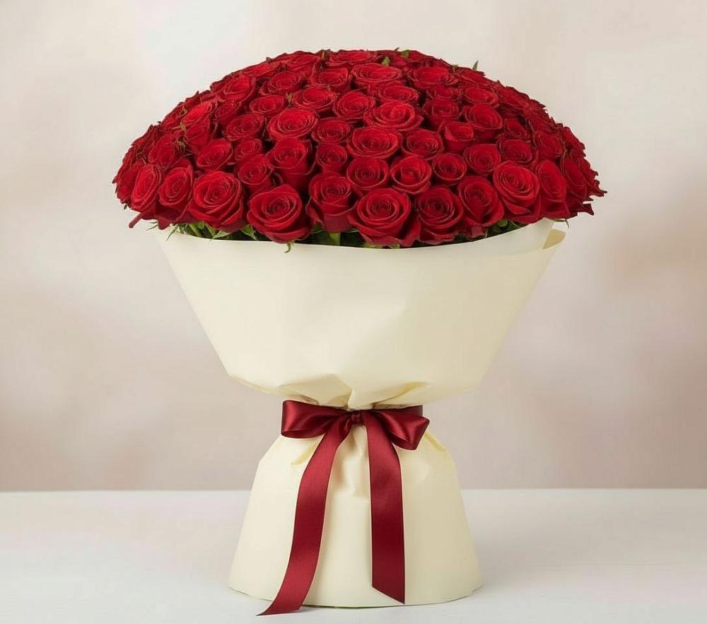 Букет 101 Красная роза Милано в Давыдово