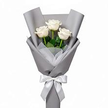 Букет 3 белые розы в Давыдово