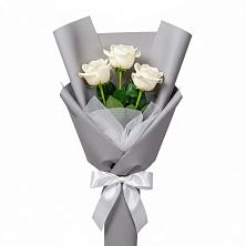 Букет 3 белые розы в Давыдово