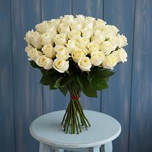 Букет 51 Белая роза Эдлесс Лав в Давыдово