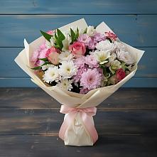 Букет цветов из:  Хризантемы, Альстромерии и Розы #REPLACE_PRED# Давыдово