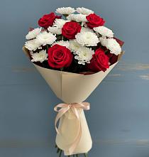 Букет цветов из:  Розы и Хризантемы в Давыдово