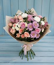 Букет цветов из:  Хризантемы, Розы и Альстромерии в Давыдово