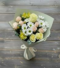 Букет цветов из:  Альстромерии, Розы и Хризантемы в Давыдово