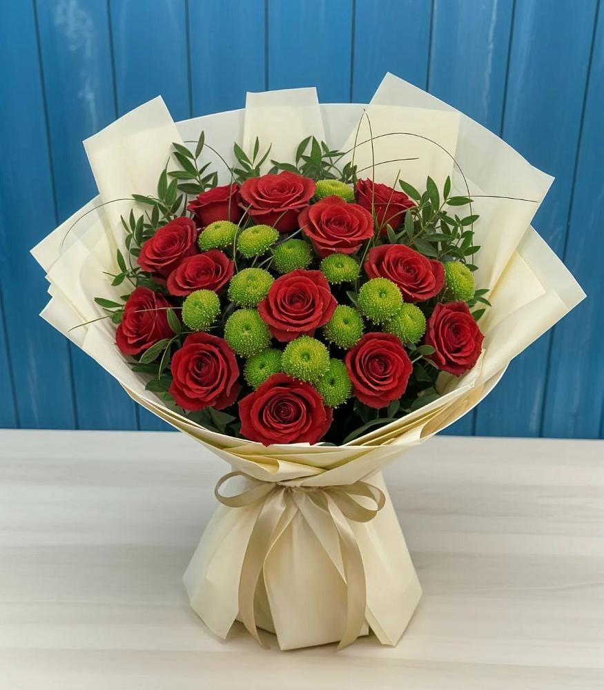 Букет цветов из: Розы и Хризантемы в Давыдово