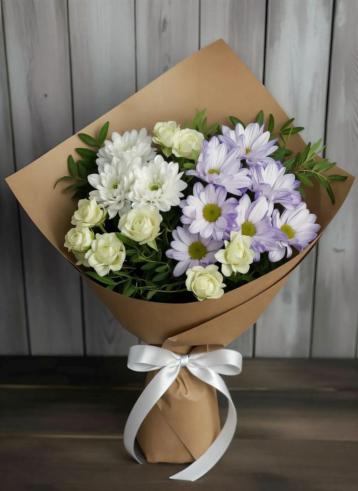 Букет цветов из: Хризантемы и Розы в Давыдово